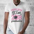 Graduation Shirt For Mom With Twins Proud Mom Of Two Men's V-Neck T-Shirt