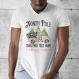 Holiday Scene Nostalgia North Pole Tree Farm Merry Christmas Men's V-Neck T-Shirt