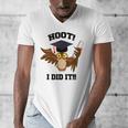 Hoot I Did It Grad Owl Holding Graduation Diploma Congrats Men's V-Neck T-Shirt