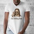 I'm Telling Dad Jesus Wearing Sunglasses Christian Fathers Men's V-Neck T-Shirt I'm Telling Dad Jesus Wearing Sunglasses Christian Fathers Men's V-Neck T-Shirt