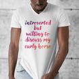 Introverted Willing To Discuss Curly Horse Introvert Men's V-Neck T-Shirt