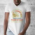 Jesus Made Fisher Man Christian Fishing Bass Fish Dad Men's V-Neck T-Shirt
