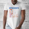 We Just Text Introvert For Quiet People Raglan Baseball Tee Men's V-Neck T-Shirt