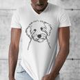 Line Art Dad Mom Dog Sheepadoodle Men's V-Neck T-Shirt