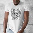 Line Art Dad Mom Dog Teecup Yorkie Men's V-Neck T-Shirt