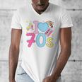 I Love 70's Retro Style Nostalgia Vibe 1970's Party Premium Tri-Blend Men's V-Neck T-Shirt