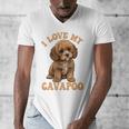 I Love My Cavapoo For Mom Dad Kids Men's V-Neck T-Shirt