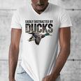 Mallard Duck Hunting Camo Easily Distracted Duck Dad Men's V-Neck T-Shirt