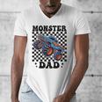 Monster Truck Dad Family Matching Monster Trucks Birthday Men's V-Neck T-Shirt