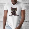 Not A Hugger Tee Angry Cat Sarcastic Cute Introvert Men's V-Neck T-Shirt