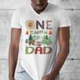 One Happy Dad Camper 1st Birthday Boy Camping Bear Men's V-Neck T-Shirt