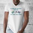 PLEASE BE PATIENT WITH ME I'M FROM THE 1900s 90s Meme Premium Tri-Blend Men's V-Neck T-Shirt