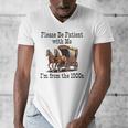 Please Be Patient With Me I'm From The 1900s Horse Wagon 90s Men's V-Neck T-Shirt Please Be Patient With Me I'm From The 1900s Horse Wagon 90s Men's V-Neck T-Shirt