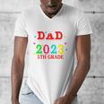Proud Dad Of A 2023 5th Grade Graduate Graduation Family Men's V-Neck T-Shirt
