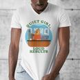 Quiet Girl Loud Results Introvert Office Staff Secretary Men's V-Neck T-Shirt