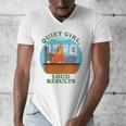 Quiet Girl Loud Results Introvert Office Staff Secretary Men's V-Neck T-Shirt