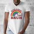 Read A Book Bruh Rainbow Vintage Reading Library Student Men's V-Neck T-Shirt