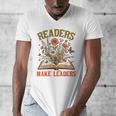 Reading Squad Book Lover Bookish Floral Readers Make Leaders Men's V-Neck T-Shirt