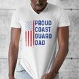 Retro Proud Coast Guard Dad Graduation Dad Usa Flag Outfit Men's V-Neck T-Shirt