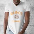 I Like Rhinos And Maybe 3 People Introvert Animal Men's V-Neck T-Shirt