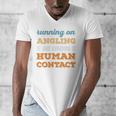 Running On Angling Social Introvert Humor Vintage Men's V-Neck T-Shirt Running On Angling Social Introvert Humor Vintage Men's V-Neck T-Shirt
