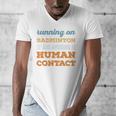 Running On Badminton Social Introvert Humor Vintage Men's V-Neck T-Shirt