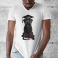 Russian Terrier Dog Graduation Cap Graduate Owner Grad Men's V-Neck T-Shirt