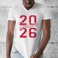Senior 2026 Graduation Varsity Red Letters On The Back Men's V-Neck T-Shirt