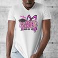 Senior 2027 Class Of 2027 Coquette Girl Pink Graduation 2027 Men's V-Neck T-Shirt
