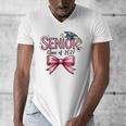 Senior Class Of 2027 Coquette Pink Bow Graduation 2027 Girls Men's V-Neck T-Shirt