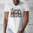 Senior Mom Class Of 2026 Graduation Leopard Coquette Bow Men's V-Neck T-Shirt