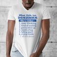 Silent Girls Are DangerousFor Quiet Introvert Girl Men's V-Neck T-Shirt Silent Girls Are DangerousFor Quiet Introvert Girl Men's V-Neck T-Shirt