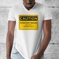A Simple Yellow Warning Sign For Introvert Men's V-Neck T-Shirt A Simple Yellow Warning Sign For Introvert Men's V-Neck T-Shirt