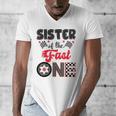 Sister Of The Fast One Car Racing Dad 1St Birthday Boy Men's V-Neck T-Shirt