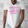 I Survived Cosmetology School Graduation Cosmetology Grad Men's V-Neck T-Shirt