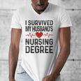 I Survived My Husband's Nursing Degree School Graduation Men's V-Neck T-Shirt