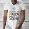 I Survived My Mom's Master's Degree Master Graduation Men's V-Neck T-Shirt