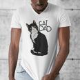 Tuxedo Cat Dad Cat Dad Tuxedo Cat Dad Men's V-Neck T-Shirt