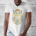 Vintage 1981 Retro Badge Nostalgia Eighties Compass Skull Men's V-Neck T-Shirt