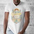 Vintage 1981 Retro Badge Nostalgia Eighties Compass Skull Premium Tri-Blend Men's V-Neck T-Shirt