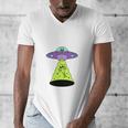 I Wanna Go Home Introvert UFO UAP Flying Saucer Trippy Alien Men's V-Neck T-Shirt