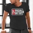 1 Social Battery Sarcastic Introverted Men Women Men's V-Neck T-Shirt