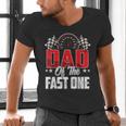 1 Year Old Racing Car Fast One Birthday 1st Family Dad Men's V-Neck T-Shirt