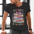 100 Days In The Books Cute Book 100 Days Of School Teachers Men's V-Neck T-Shirt