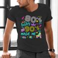 1980s 80's Baby 1990s 90's Made Me Birthday Nostalgia Vibes Men's V-Neck T-Shirt