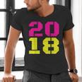 2018 Big Neon Numbers For The New Year Or Graduation Men's V-Neck T-Shirt