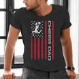 4th Of July US Flag Cheer Dad Shirt For Father's Cheer Men's V-Neck T-Shirt
