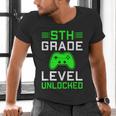 5th Grade Level Unlocked Back To School Gamer Graduation Men's V-Neck T-Shirt
