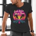 80s Fashion Girls Just Wanna Have Fun 1980s Nostalgia Men's V-Neck T-Shirt