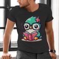 Adorable Book Lover Humming Bird With Reading Glasses Cute Men's V-Neck T-Shirt